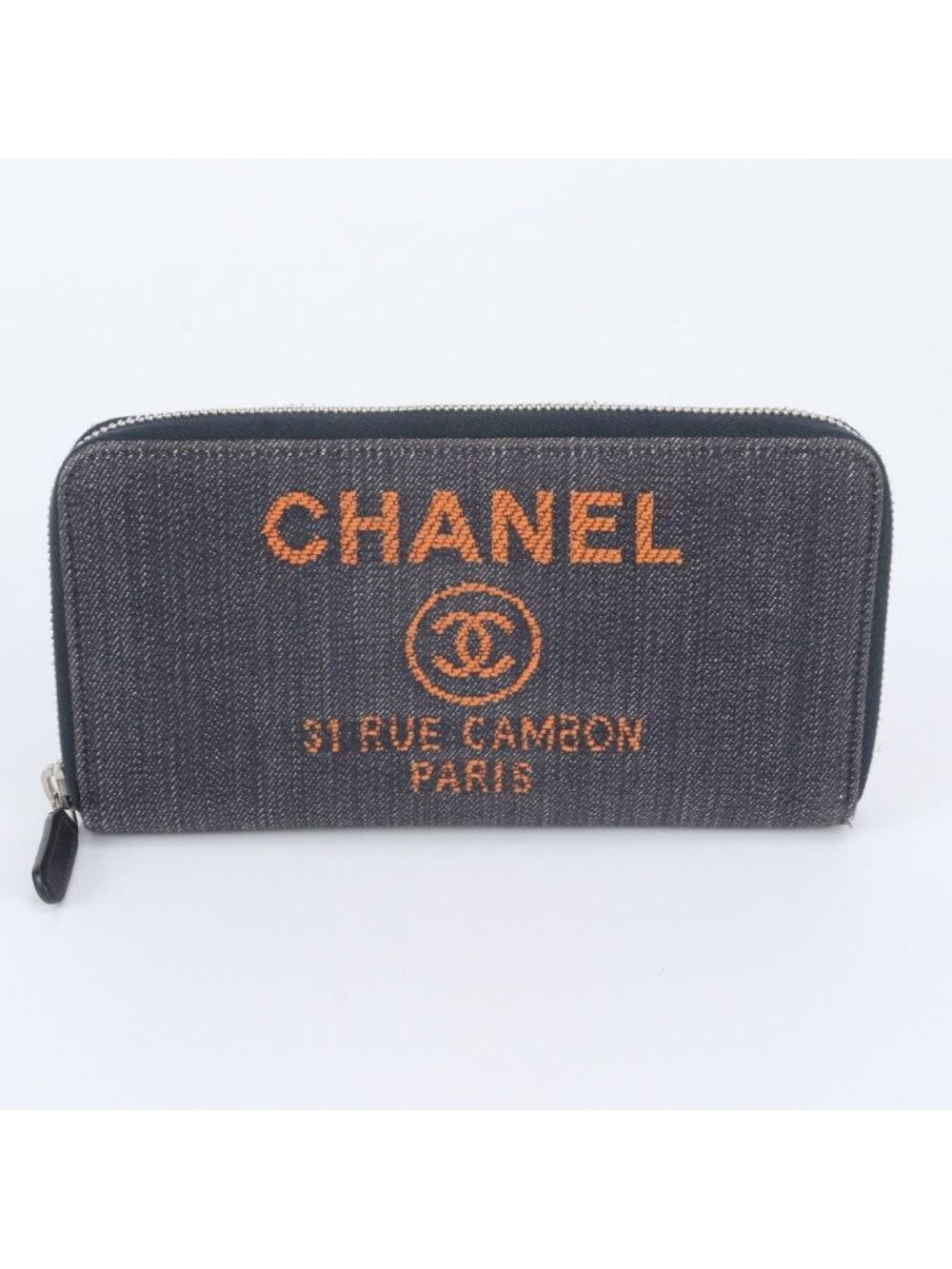 Chanel Deauville Denim Wallet Zip Around